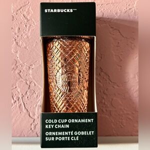 Starbucks Rose Gold Studded Cold Cup Ornament Keychain | NWT | Holiday Exclusive